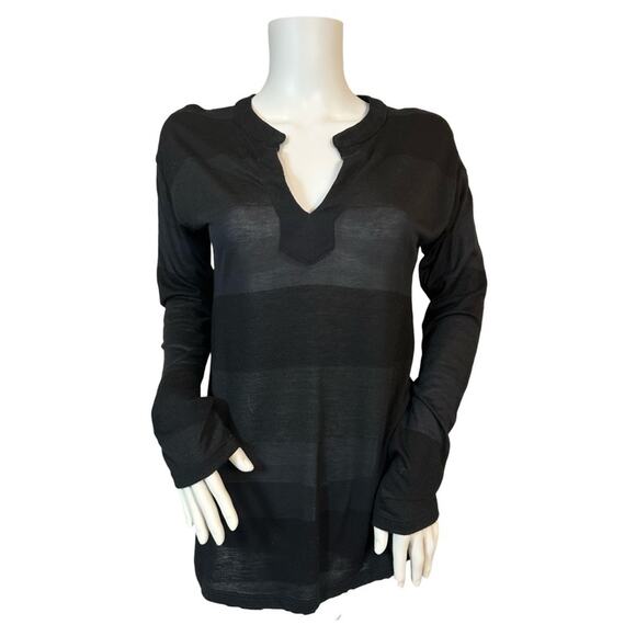 #T121 Splendid Burn Out Stripe Long Sleeve Shirt $79 - Picture 2 of 13